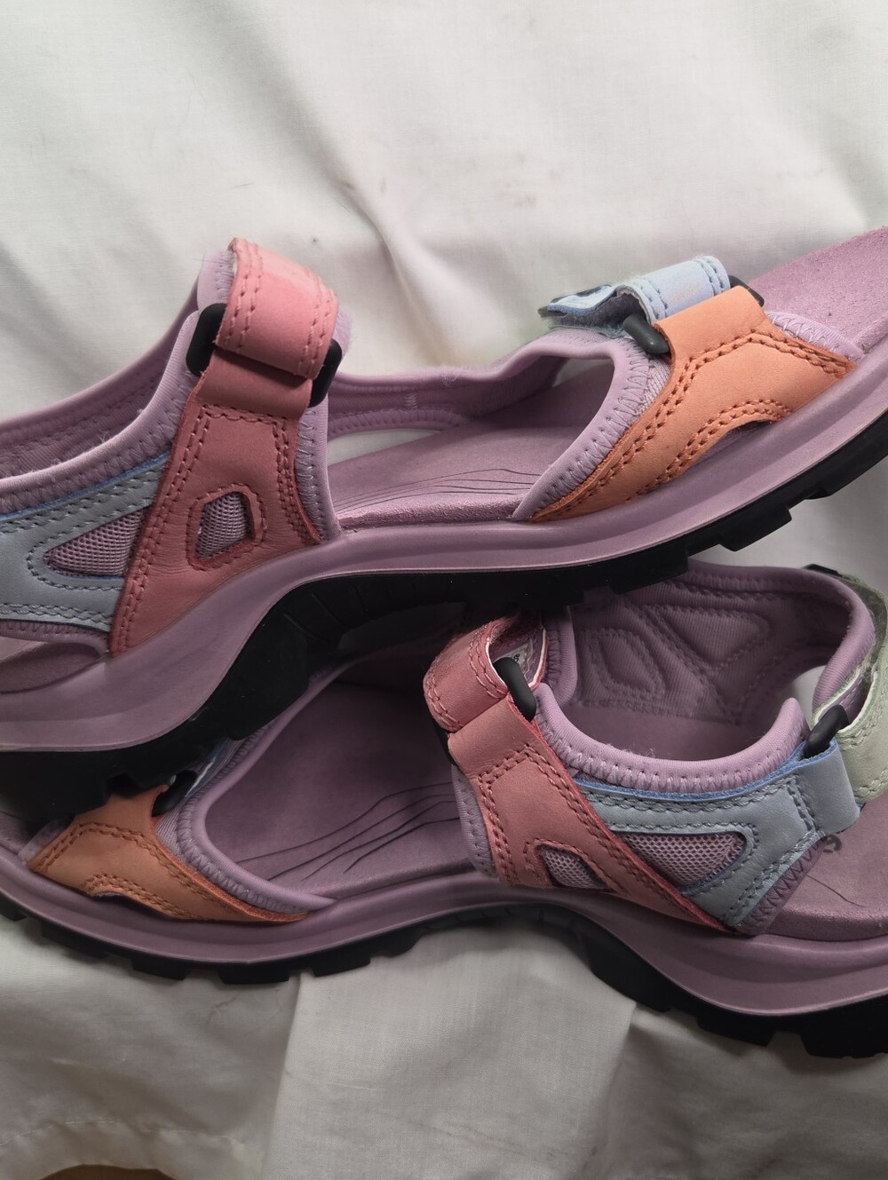 ECCO Women's Offroad Yucatan MultiColor Patchwork Strappy Hiking Sandals Size 10